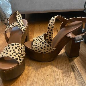 Lulu clog cheetah heels